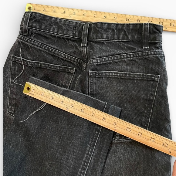 Zara High Rise Wide Leg Black Jeans Size 4 EUR 36 Raw Hem Flare - Picture 5 of 9